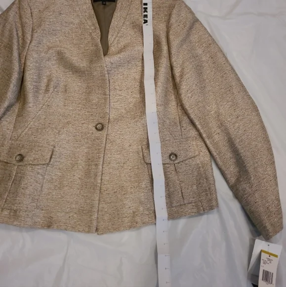 Jones New York Womens gold tweed Skirt Suit - special event style - Sz 14 - NWT - Picture 4 of 10